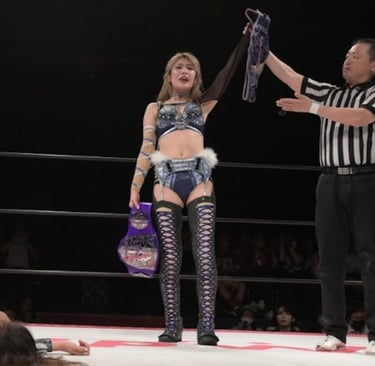 Yuki Kamifuku in Japan with the VIetnam Pro Wrestling Women's Championship