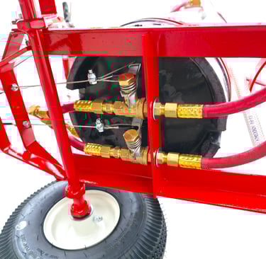 double line paint striping machine made for striping roads and parking lots