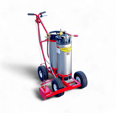 Model 250 air pressure tank parking lot paint striping machine for painting lines on parking lots