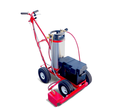 Model 250 battery powered parking lot paint striping machine for painting lines on parking lots