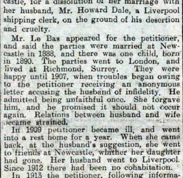 Howard Dale, 1865-1950, Divorce