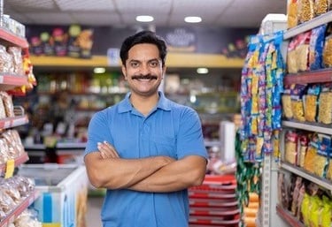 Happy retailer free from his worries because AI is handling things for him 24x7