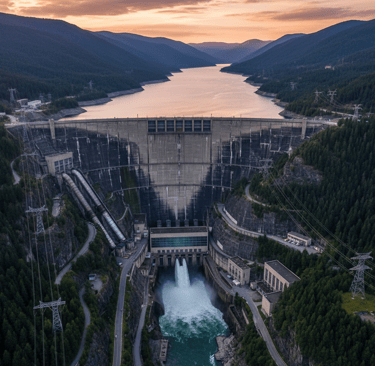 Diga per la produzione di energia idroelettrica