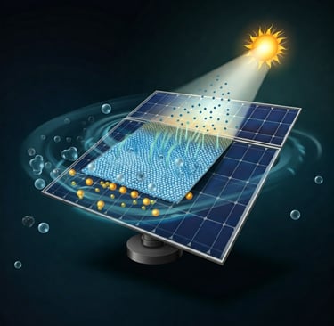 Esempio grafico di fotocatalisi solare