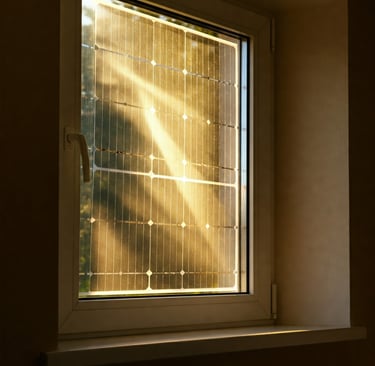Finestra con strato fotovoltaico trasparente (BIPV)