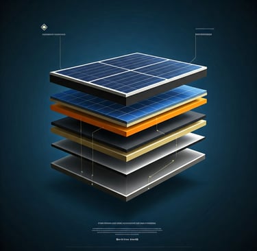 Esempio di stratificazione di un pannello solare ibrido (PVT)