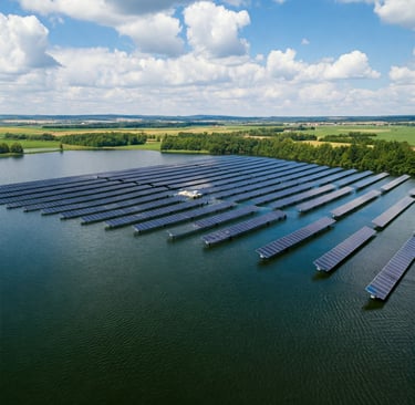 Impianto solare flottante su un lago