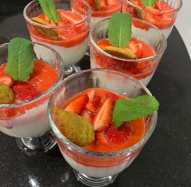 Des desserts préparés chez Marmite et Papillote cuisine conviviale