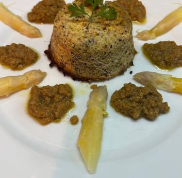 Cuisinez l'asperge d'Alsace chez Marmite et Papillote avec cette mousseline d'asperges à la pistache