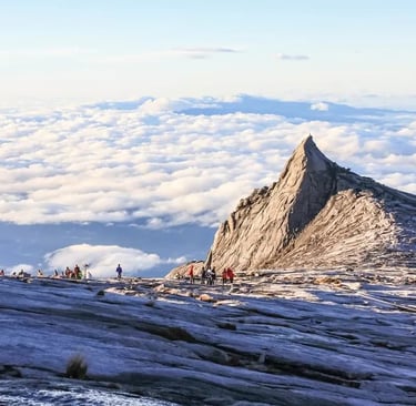 At the summit of Mount Kinabalu