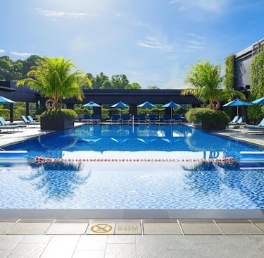 Rooftop swimming pool at Hilton Kota Kinabalu