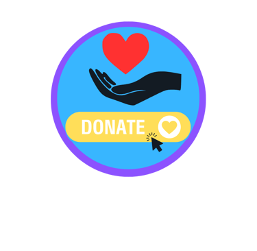 donation symbol with hands and a heart