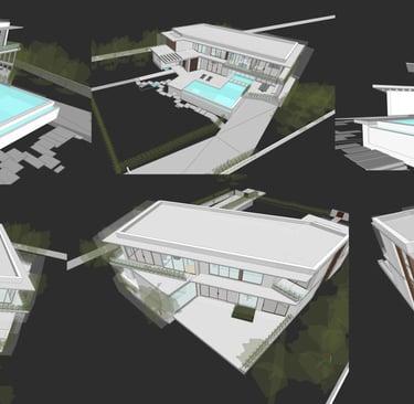 Projeto para moradia em Lagos. Imagens do modelo tridimensional da Arquitetura.