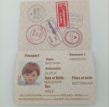 Dutch doll passport with stamps