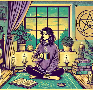 a woman sitting on a rug in a room