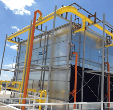 a large metal structure with a large metal structure