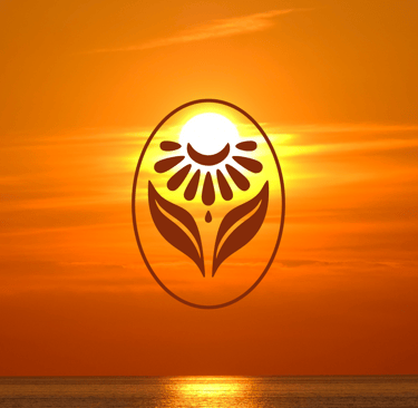 a sunset with a sun setting over the ocean