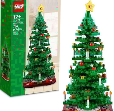 a lego - style christmas tree with a lego - style christmas tree