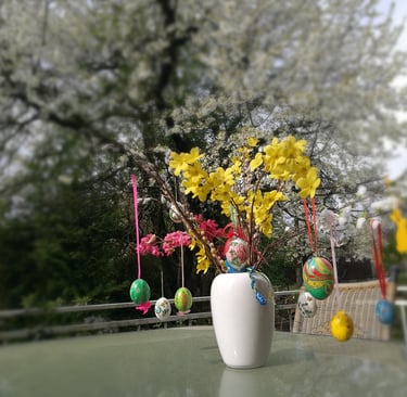 Terrasse mit Blick in den Garten