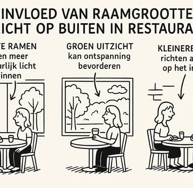 a cartoon drawing of a restaurant with a man sitting at a table