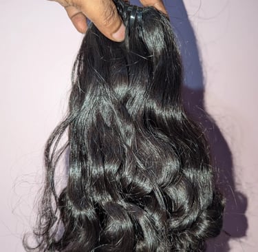 Tanori Hair double drawn raw human hair bundles, full and thick from root to tip for luxurious volum