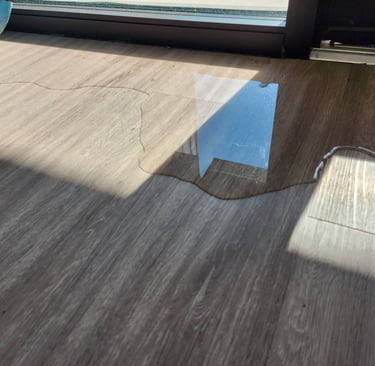 Water damage repair Georgetown home with standing water from burst pipe and emergency cleanup 