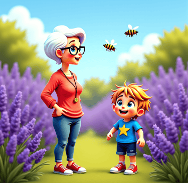 Nanny and Alvey in the garden alveystarr.com