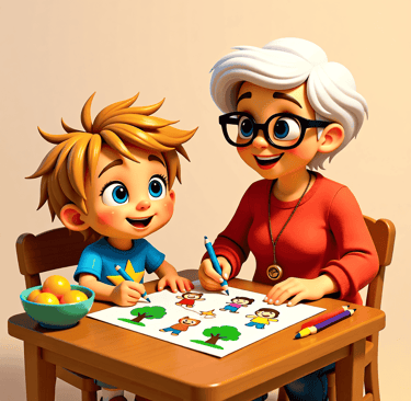 Nanny teaching Alvey about eco-kids alveystarr.com