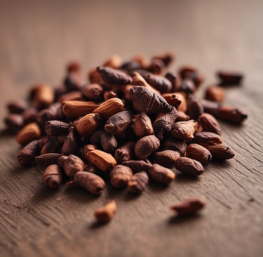 A skincare product labeled 'Beauty Counter' placed in a scalloped white dish, sitting on top of a glossy magazine with fashion imagery. Accompanying accessories include a curved gold chain and large hoop earrings, all set against a white, furry background.