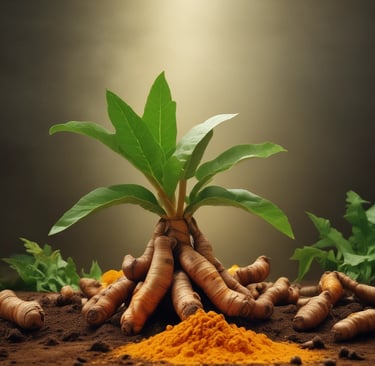 planta de açafrão-da-terra em crescimento