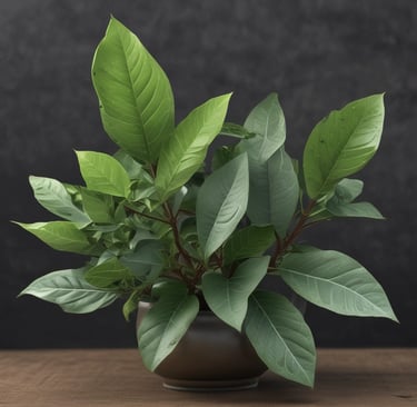 Catinga-de-mulata (Cordia leucocephala) com folhas verdes largas e nervuras marcadas, planta medicin