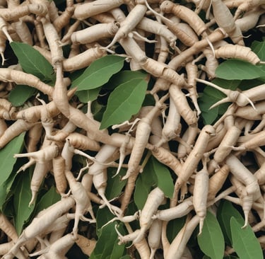 raízes da planta medicinal ashwagandha