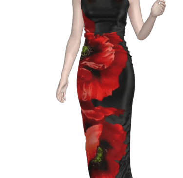 3D model of Designer Printed dress for Women