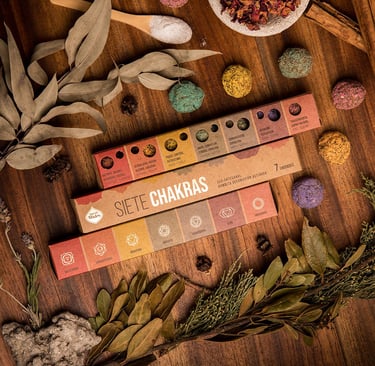 Bombitas de defumación siete chakras Sagrada Madre. Jaku Aromas, Castellón, España