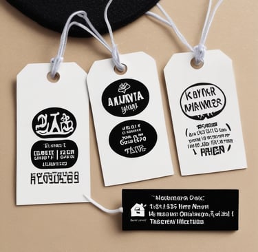 Etiqueta tag para pendurar em peças de roupas.