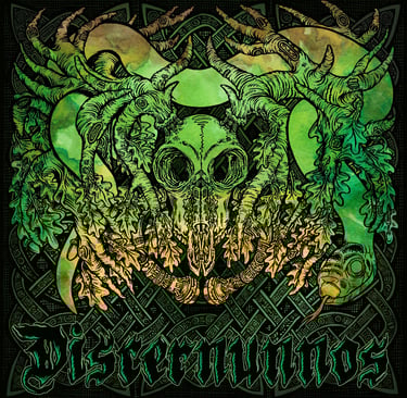 'Discernnunos' 12" LP Cover and Typography. Ink and Watercolour. Digital Layering.  