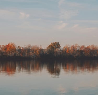 Slow living journal scene of a late summer landscape with fading light