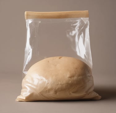 a man holding a ball of dough in his hands