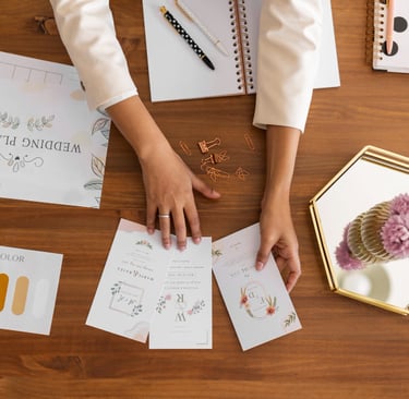 choosing materials for wedding cards
