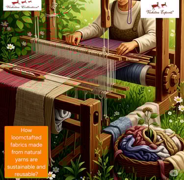 a woman is weaving a cloth on a loom
