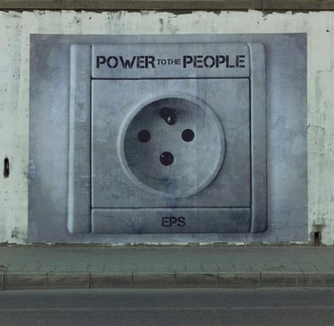 electric plug power to the peopel sreet art EpS Beirut