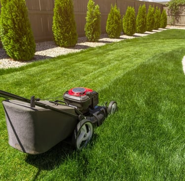 a lawn mowering with a lawn mowering