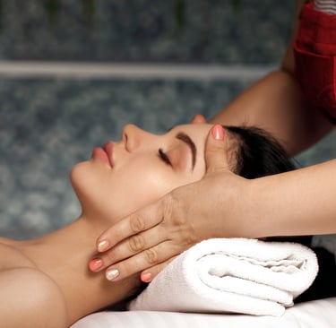Relaxing head massage at Golden Dreams Spa in Korattur