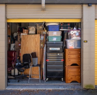 cluttered storage unit