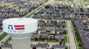 water tower in Allen, TX