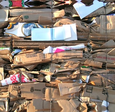 bundled cardboard