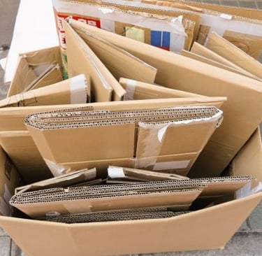 broken cardboard boxes