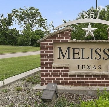 sign in downtown Melissa, TX