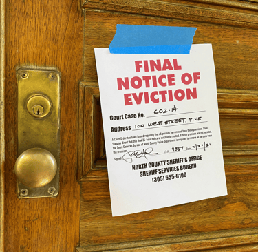 eviction notice on the door