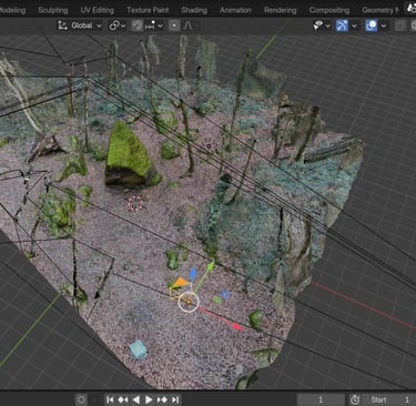 Un Menhir 3D préparé sous Blender